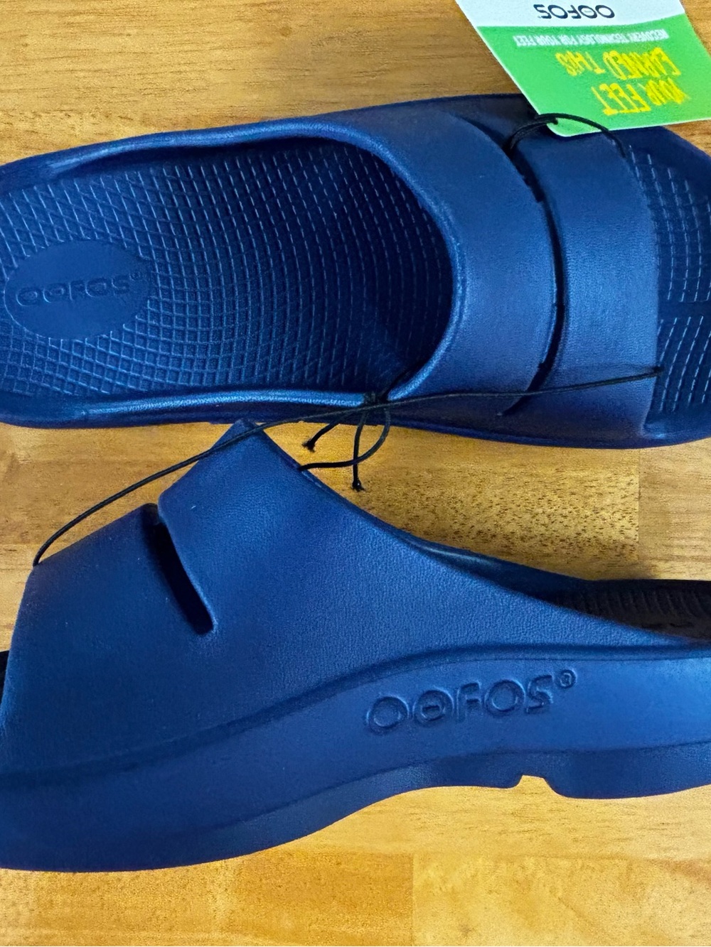 OOFOS Ooahh Navy Blue Slide Sandals Comfort Slip On Women’s 8, Men’s 6 - Picture 7 of 11